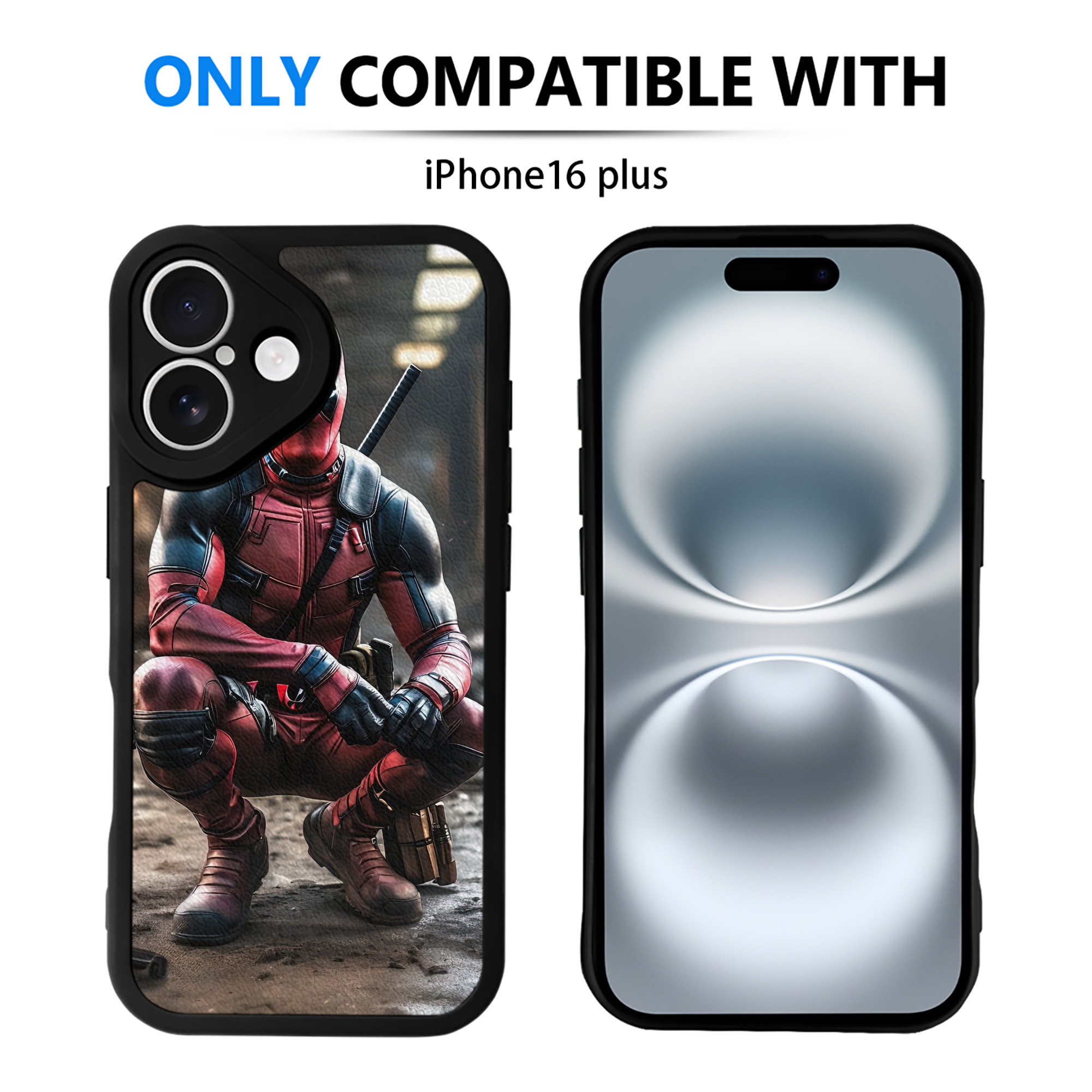 （画像用） Deadpool デッドプール 【iPhone 16シリーズ対応】シリコンスマホケース（レザー調） 材質：シリコン